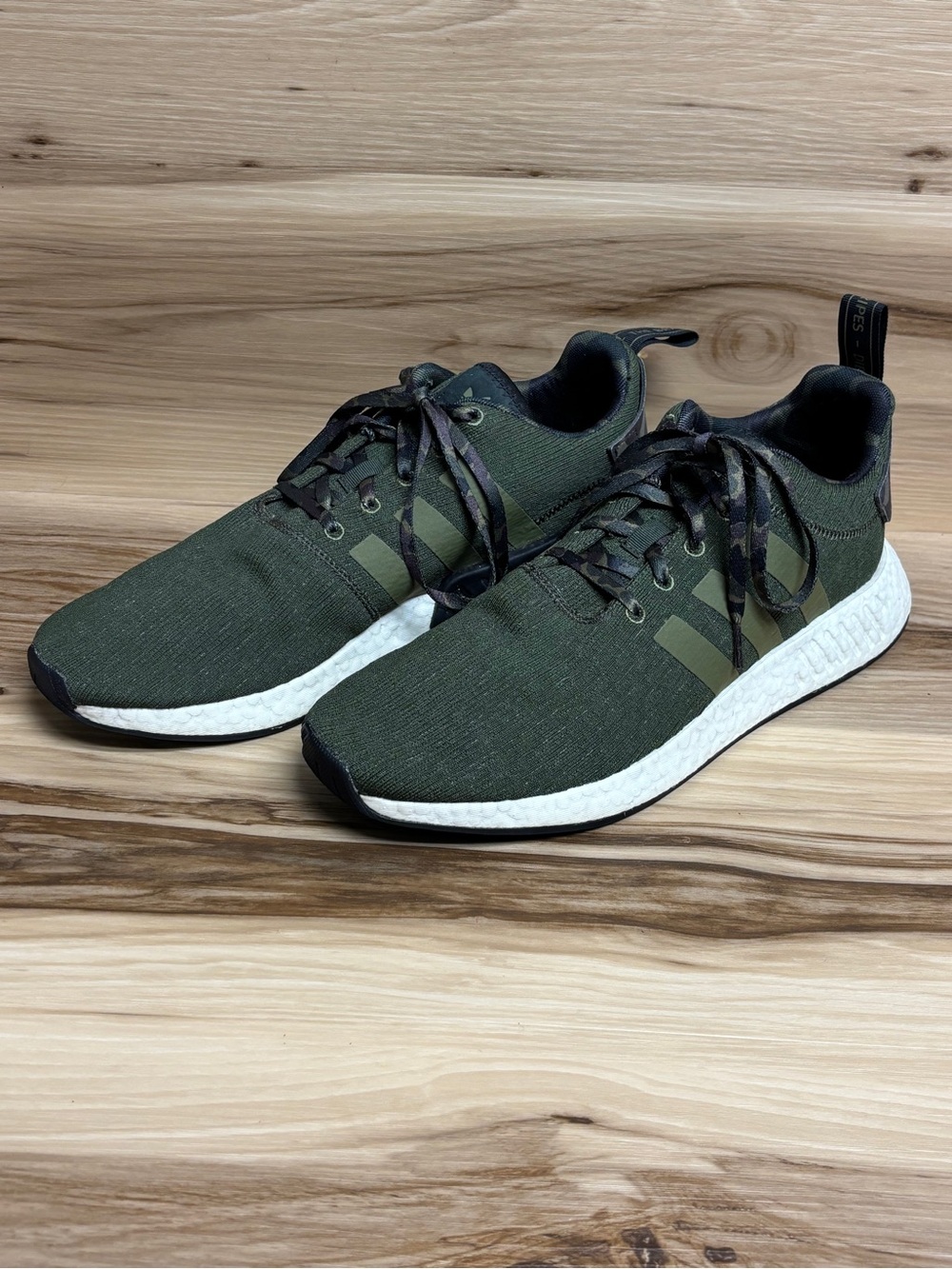 Adidas NMD R2  B22630 Olive Cargo Green Boost Knit Athletic Shoes Men's Size 12